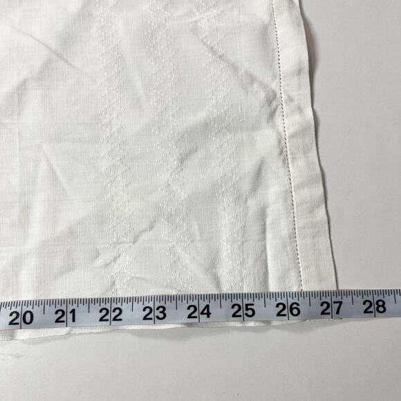 Embroidered Cotton White Table Runners Set of Two 14”x27” & 22.5”x42.5” Cottage - Picture 6 of 8